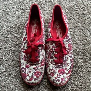 Keds Women's Canvas Floral Sneakers with Ribbon Laces